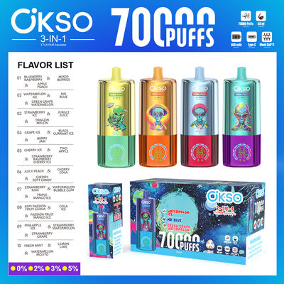 Disposable Vape Wholesale EU Warehouse Okso 70000 Puffs 70K Puff Triple 3in1 Flavor E-Cigarette