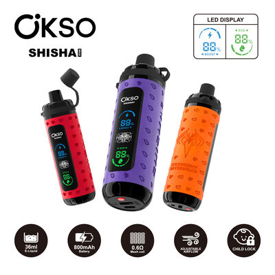 OKSO Hookah shisha 40000 Puffs Mesh Coil  40K Disposable Vape LED Display E-cigarette puff