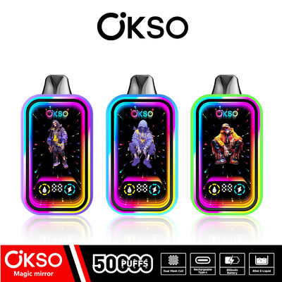 OKSO Magic Mirror 50000 Puffs Disposable Vape with Dual Mesh Coil and RGB LED Display