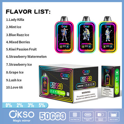 OKSO Magic Mirror 50000 Puffs Disposable Vape with Dual Mesh Coil and RGB LED Display