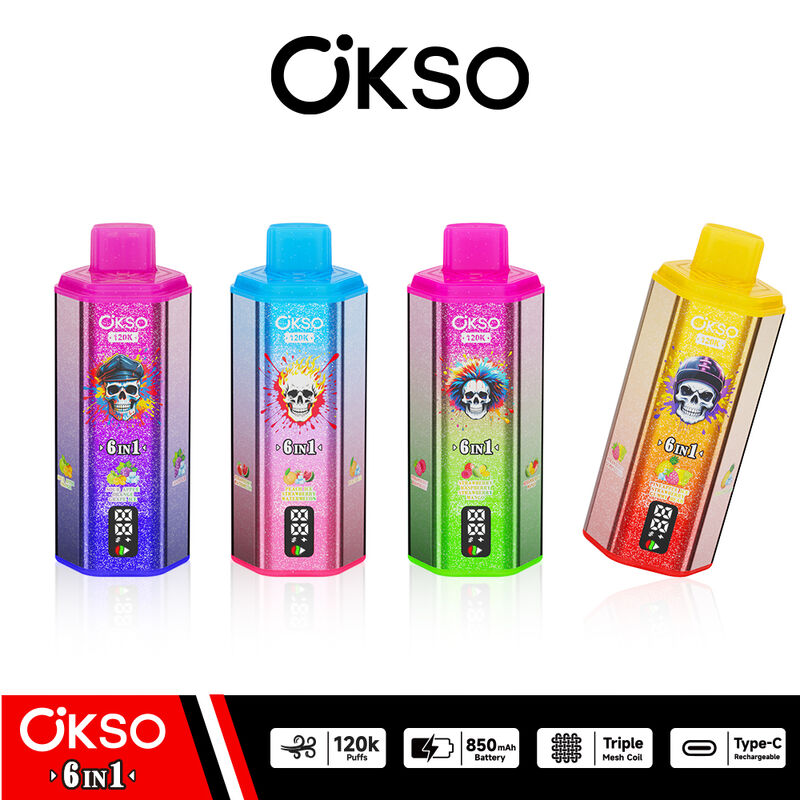 OKSO 6in1 120000 Puffs Disposable Vape with 6 Flavors and 850mAh Battery E-Cigarette