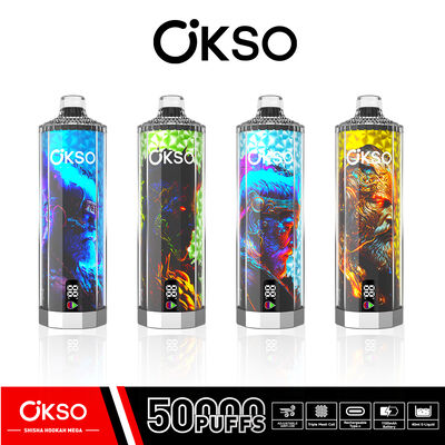 Good price OKSO Mega 50000 Puffs Disposable Vape with Adjustable Airflow and Triple Mesh Coil for Shisha Hookah Experience online